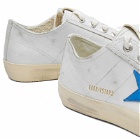 Golden Goose Men's V-Star Leather Sneakers in White/Blue