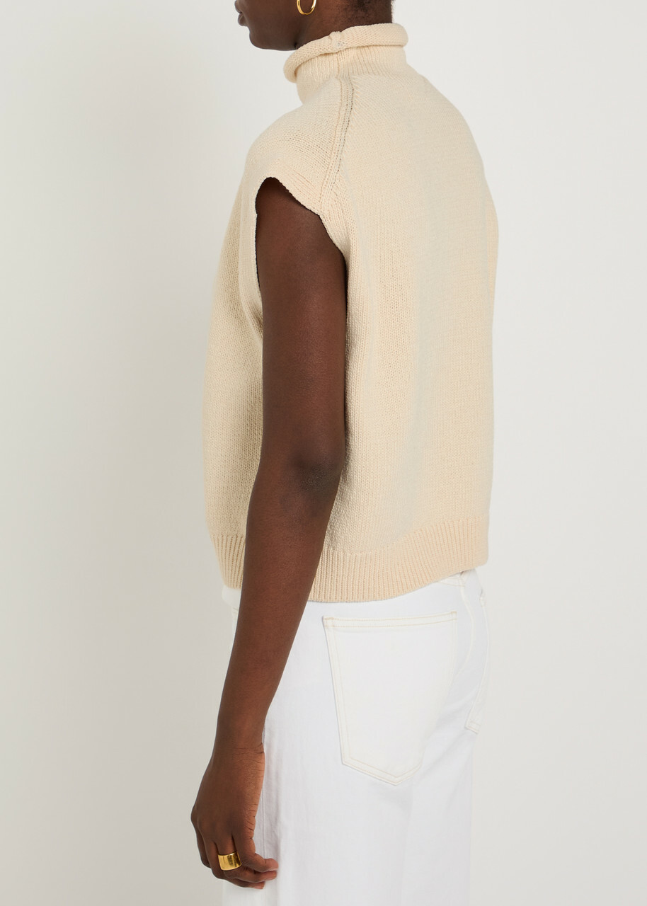Polo Ralph Lauren Roll-neck Cotton-blend top Cream
