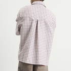 Willy Chavarria Men's Check Corcoran Shirt in Red/White Picnic Plaid