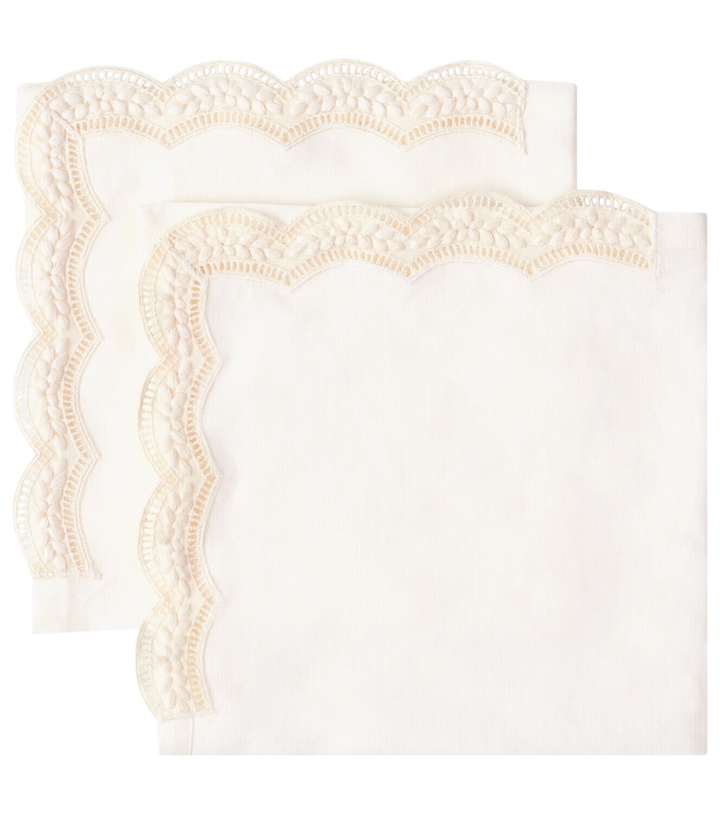 Photo: Cabana Emilia set of 2 embroidered linen napkins