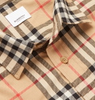 Burberry - Checked Cotton-Flannel Shirt - Neutrals