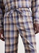 TEKLA - Auralee Checked Organic Cotton-Flannel Pyjama Trousers - Blue