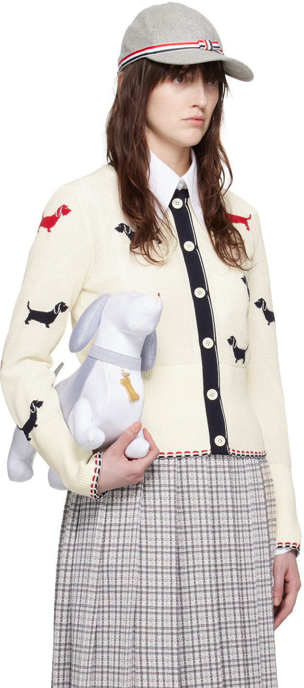 Thom Browne White Hector Cardigan