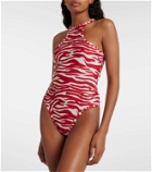 The Attico Zebra-print swimsuit
