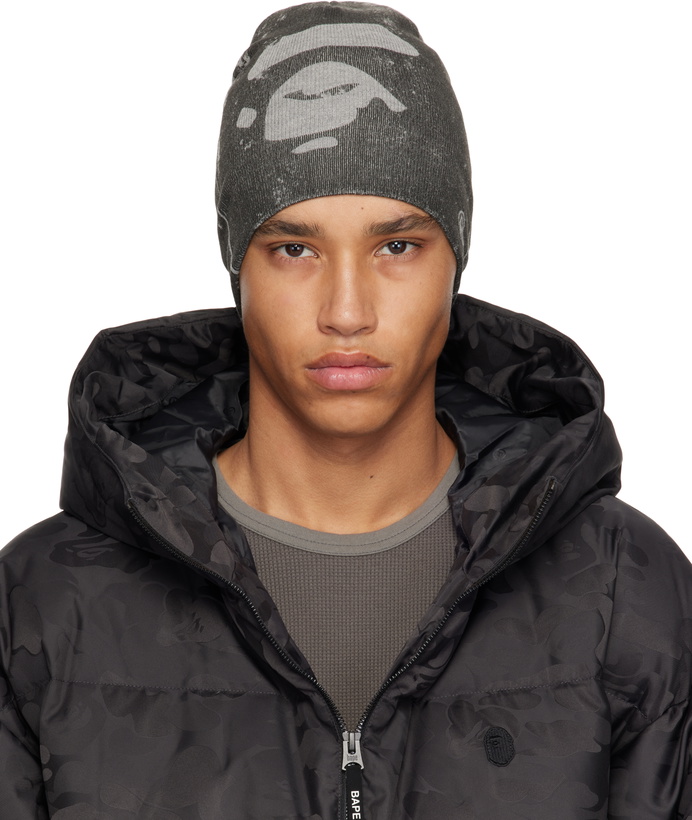 Photo: BAPE Gray Ape Head Knit Beanie