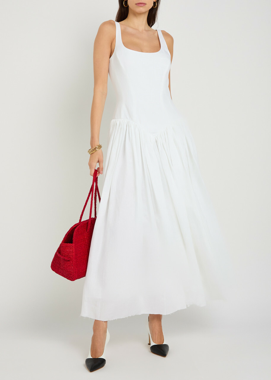 Gabriela Hearst Naia Linen Maxi Dress White