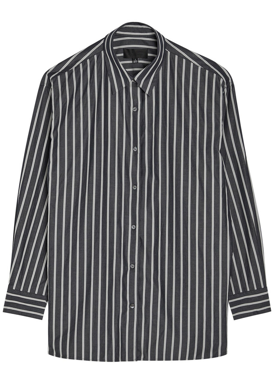 Nili Lotan Yorke Striped Cotton-poplin Shirt Grey