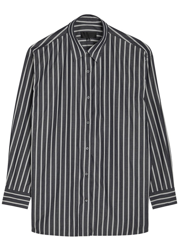 Photo: Nili Lotan Yorke Striped Cotton-poplin Shirt Grey
