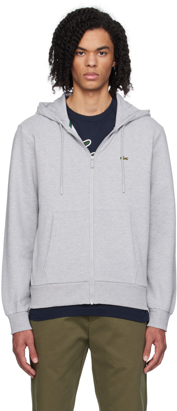 Lacoste Gray Zip-Up Hoodie Lacoste