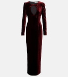Alessandra Rich Bow-detail cutout velvet gown