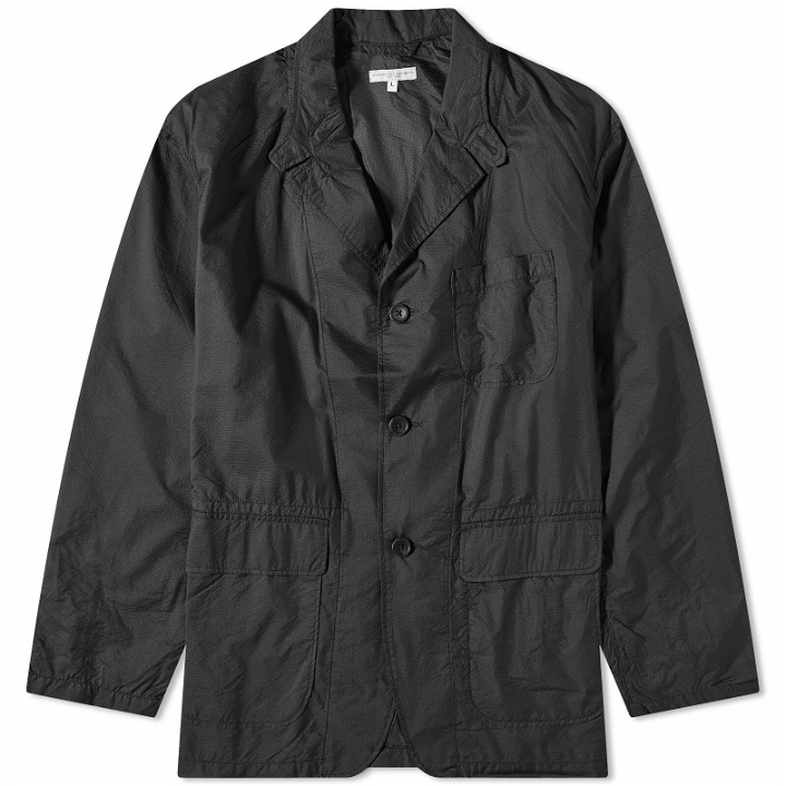 Photo: Engineered Garments Men's Loiter Jacket in Black Nylon Micro Ripstop
