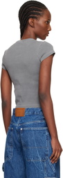 Alexander Wang Gray Crystal Logo Cotton Baby T-shirt