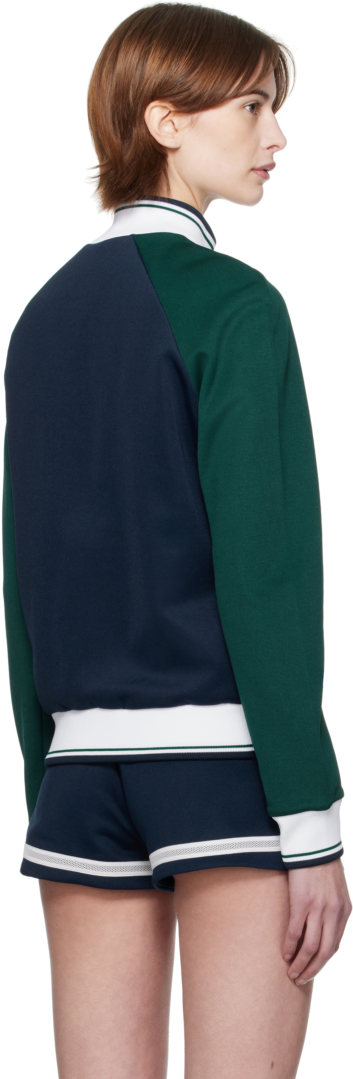 Casablanca Navy & Green Mesh Tape Track Jacket