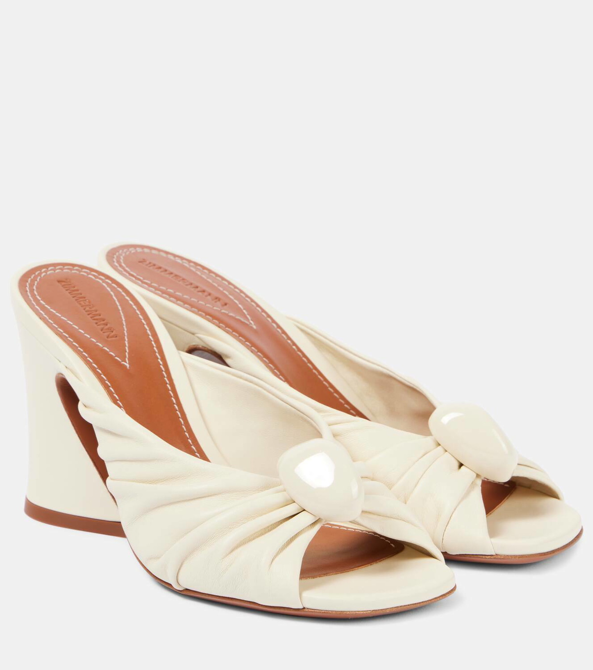 【Zimmermann】Gleam 85 leather mules Zimmermann Gleam Mule 85 Almond Online | Zimmermann