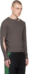Eckhaus Latta Gray Slit Sweater
