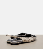 Roger Vivier Gommettine snake-effect leather slingback flats