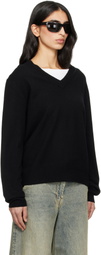 Entire Studios Black Knit V Neck Sweater