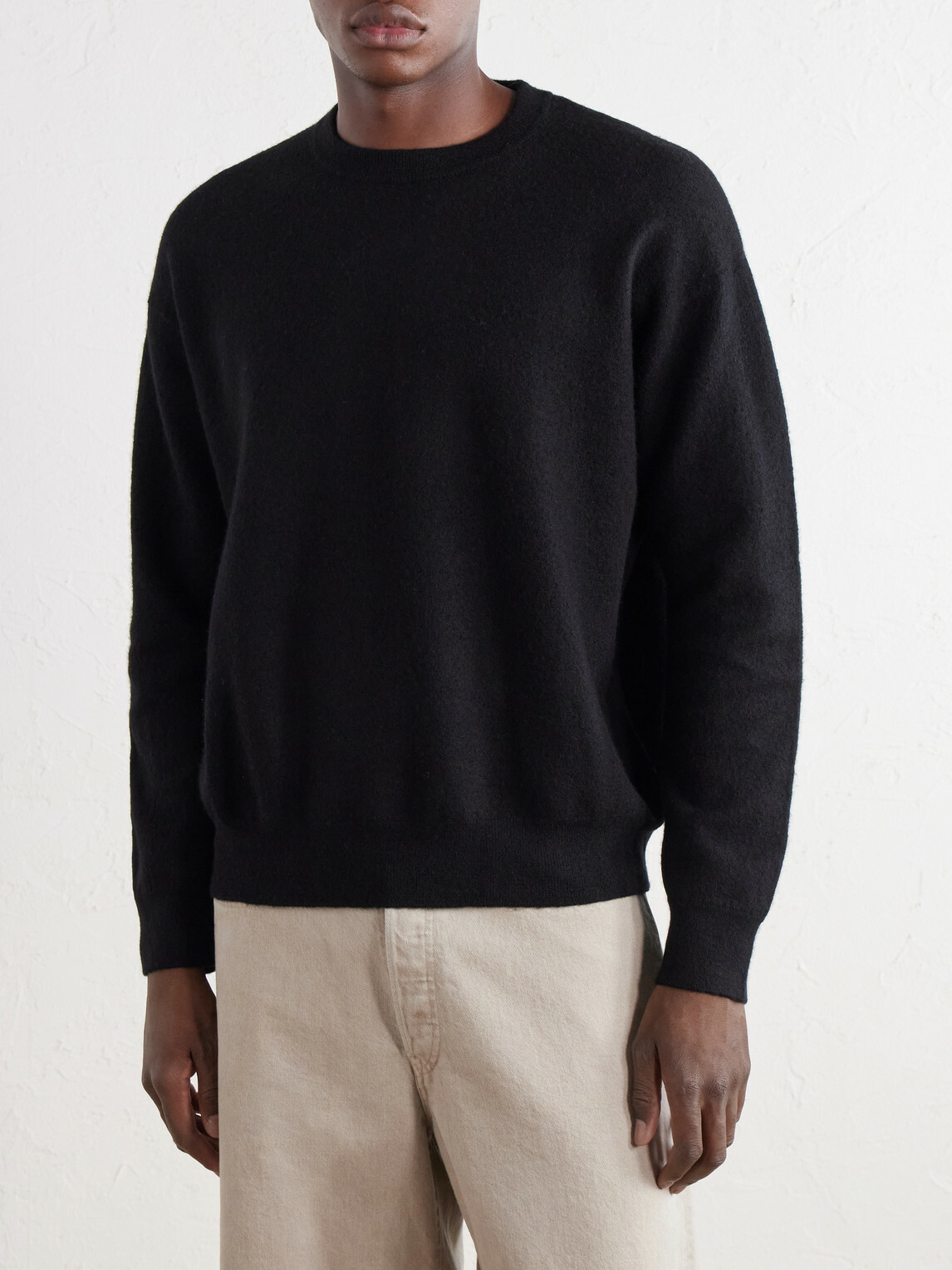 NN07 - Jasper 60062 Felted Wool Sweater - Black