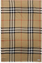 Burberry Beige Check Wool Silk Scarf