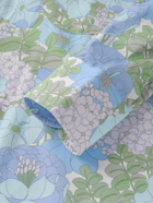 TOM FORD - Button-Down Collar Floral-Print Lyocell-Blend Shirt - Blue