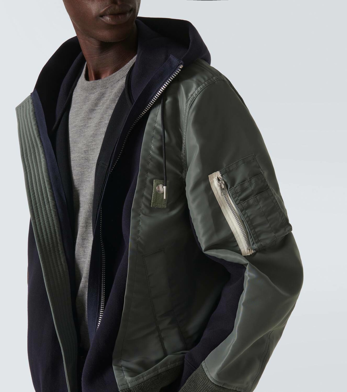 Sacai Cotton-blend twill hoodie Sacai