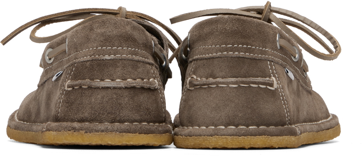 AMI Paris Taupe Suede Boat Shoes