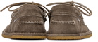 AMI Paris Taupe Suede Boat Shoes