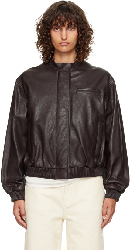 Photo: Loulou de Saison Brown Marlow Leather Bomber Jacket