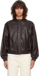 Loulou de Saison Brown Marlow Leather Bomber Jacket