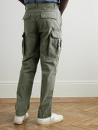 Hartford - Tapered Cotton-Drill Cargo Trousers - Green