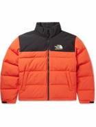 GUCCI - The North Face Logo-Embroidered Colour-Block Quilted Shell Down Jacket - Orange