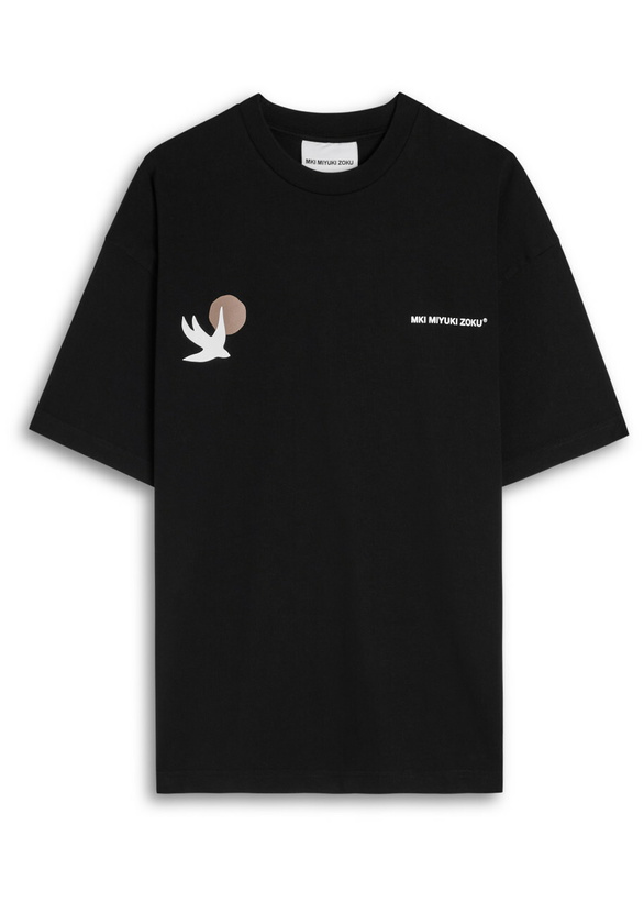 Photo: Mki Miyuki Zoku Swallow Printed Cotton T-shirt Black