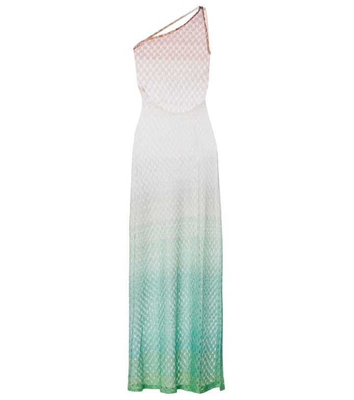 Photo: Missoni Open-knit one-shoulder lamé beach cover-up