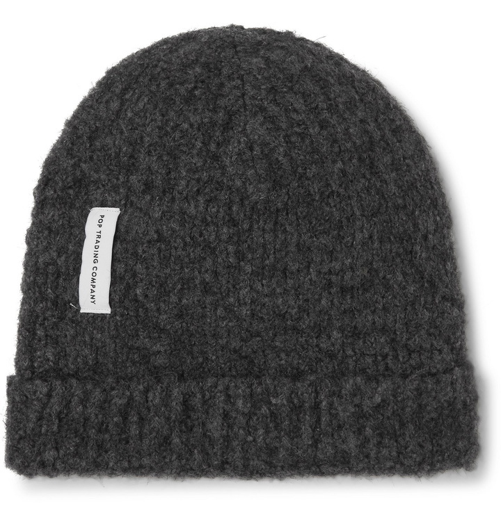 Photo: Pop Trading Company - Logo-Appliquéd Stretch-Knit Beanie - Gray