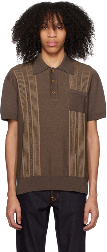 Photo: Nudie Jeans Brown Frippe Polo