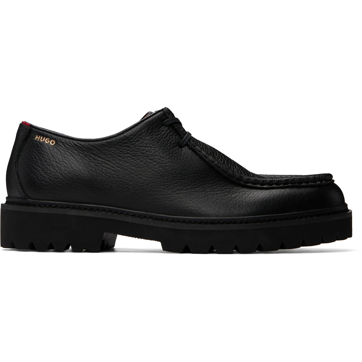 Hugo Black Tumbled Leather Derbys
