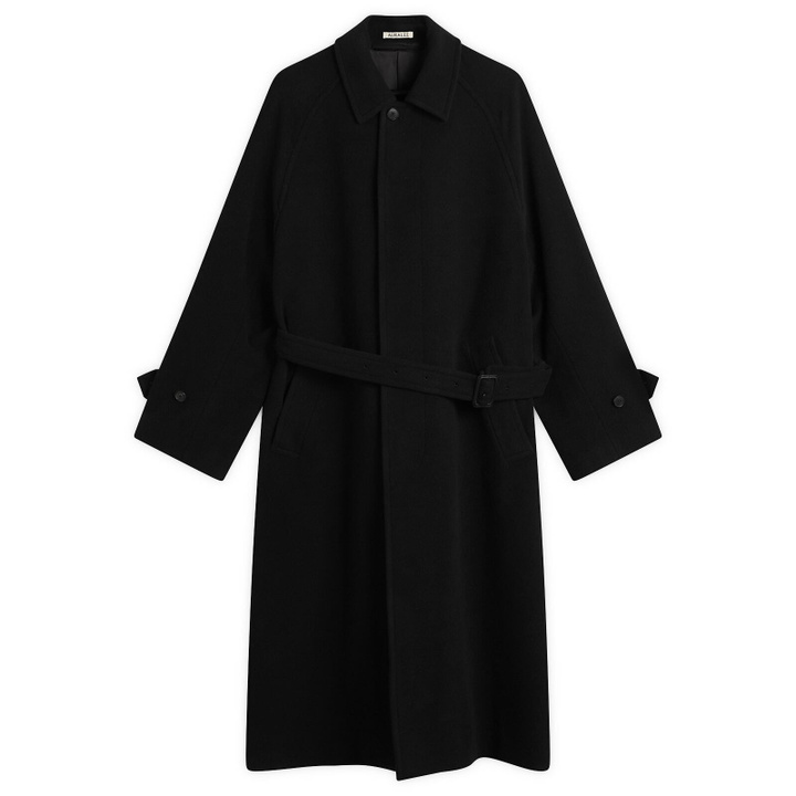 Photo: Auralee Men's Mosser Soutien Collar Coat in Black