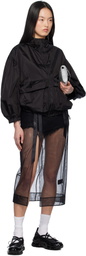 Simone Rocha Black Cargo Flap Pocket Puff Sleeve Drawstring Jacket
