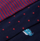 Marcoliani - Three-Pack Cotton-Blend Socks - Blue