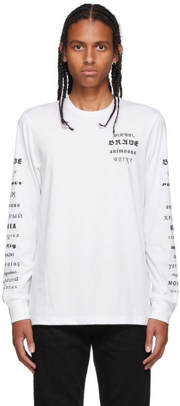 Photo: Diesel White B50 Long-Sleeve T-Shirt