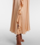 Ulla Johnson Zena ruffled silk chiffon midi skirt