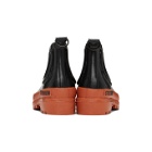 Stutterheim Black and Orange Rainwalker Chelsea Boots
