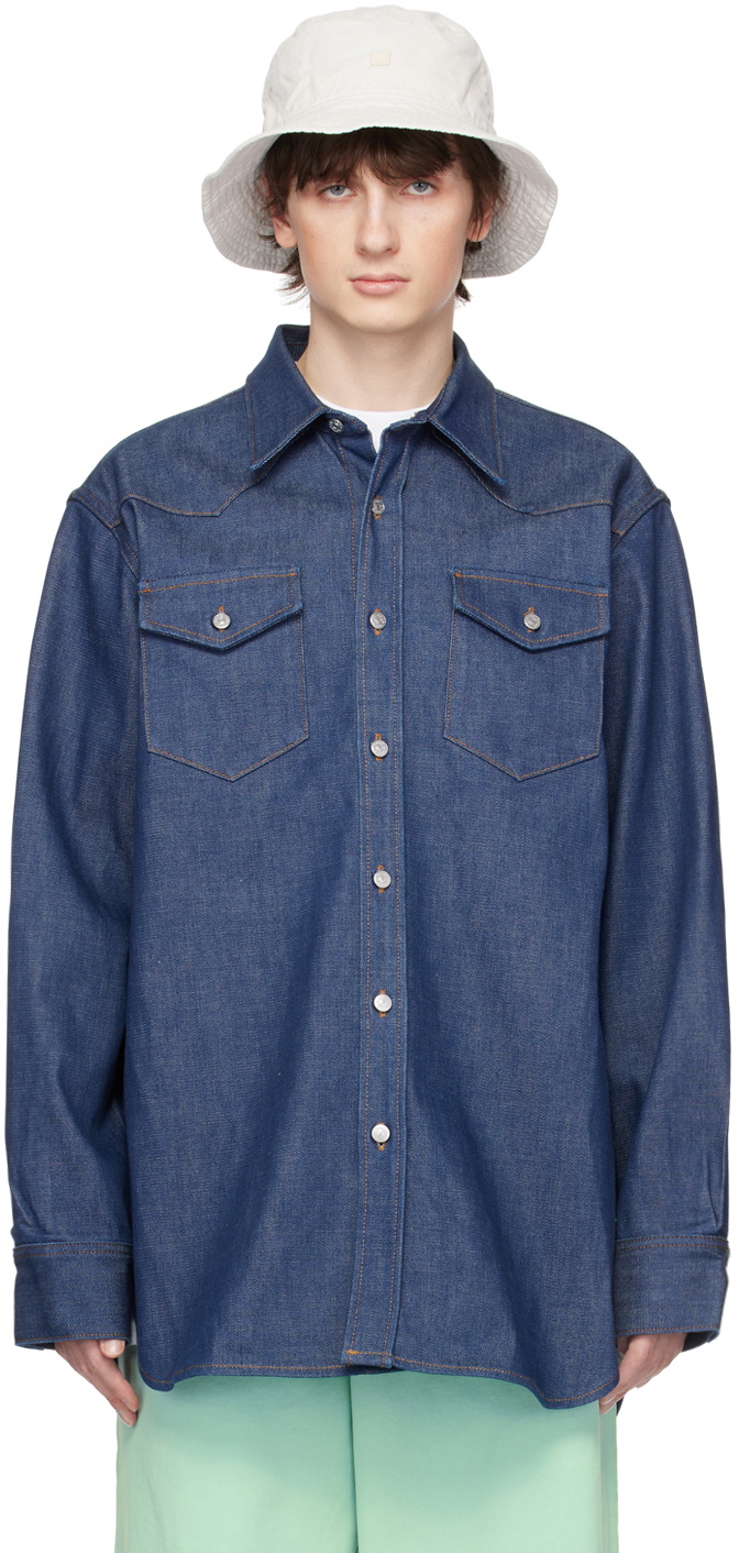 Acne Studios Indigo Button-Up Denim Shirt Acne Studios