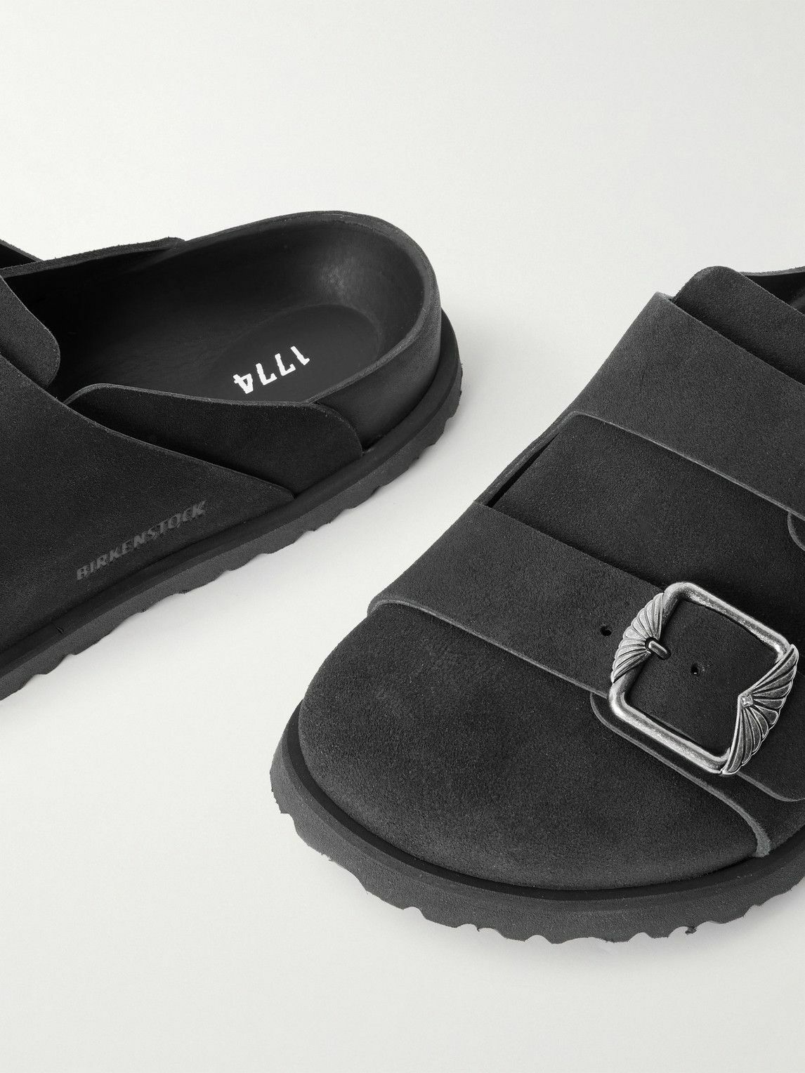 BIRKENSTOCK 1774 - 222 West Suede Clogs - Black