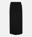 Dries Van Noten High-rise wool midi skirt