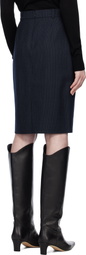 ANINE BING Navy Kora Midi Skirt
