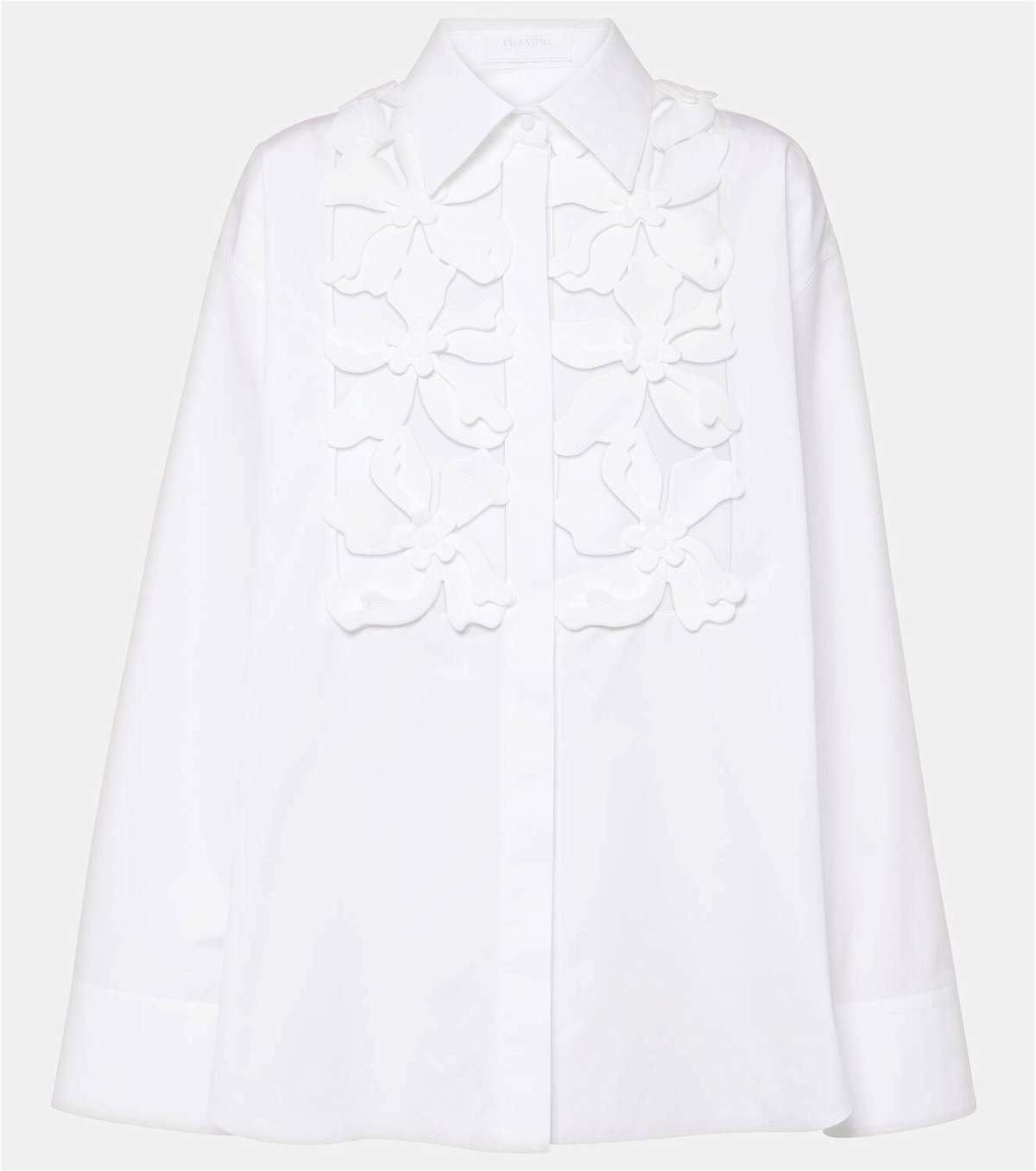 Valentino Embroidered cotton poplin shirt