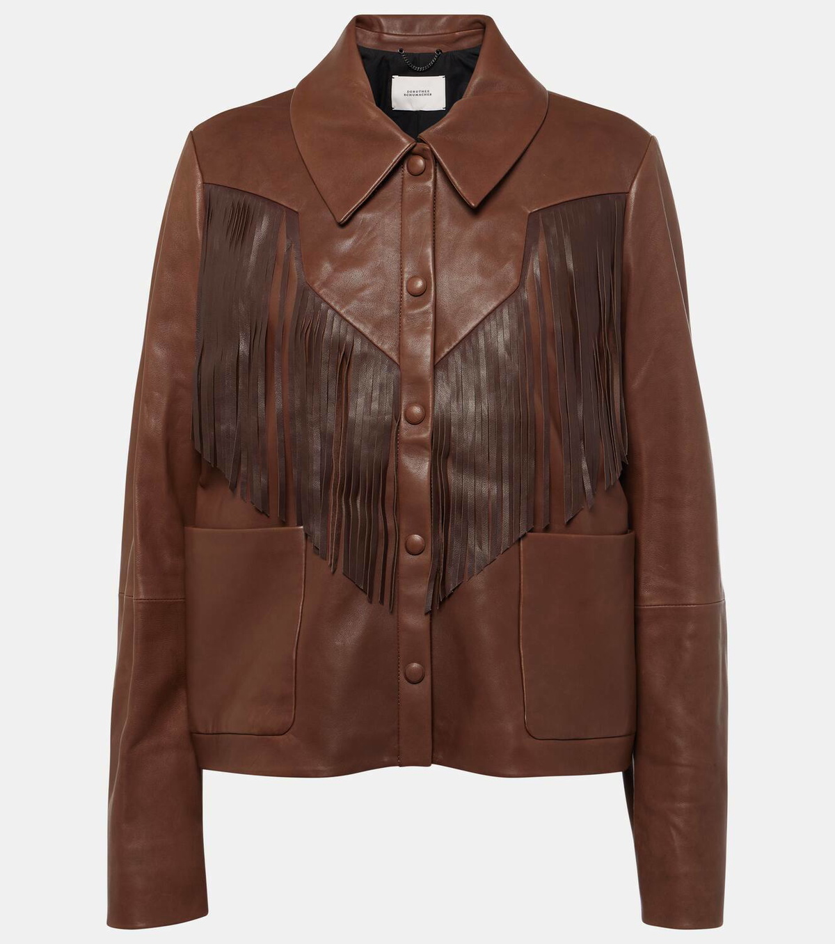 Dorothee Schumacher Sleek Statement fringed leather jacket