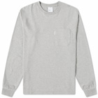 Adsum Men's Long Sleeve Classic Pocket T-Shirt in Ash Heather Grey