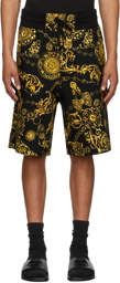 Versace Jeans Couture Black & Gold Regalia Baroque Shorts